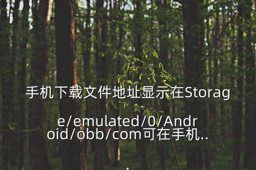 手機下載文件地址顯示在Storage/emulated/0/Android/obb/com可在手機...