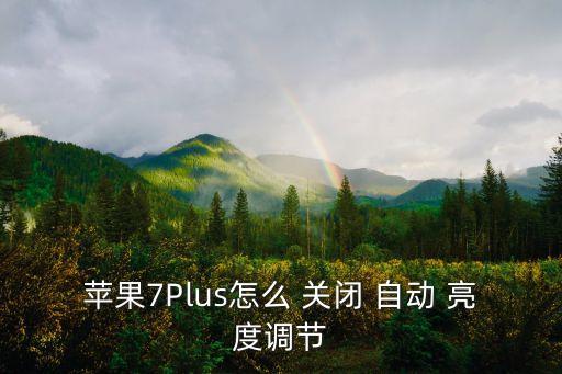 蘋果7Plus怎么 關(guān)閉 自動(dòng) 亮度調(diào)節(jié)