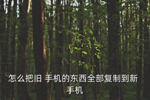 怎么把舊 手機(jī)的東西全部復(fù)制到新 手機(jī)