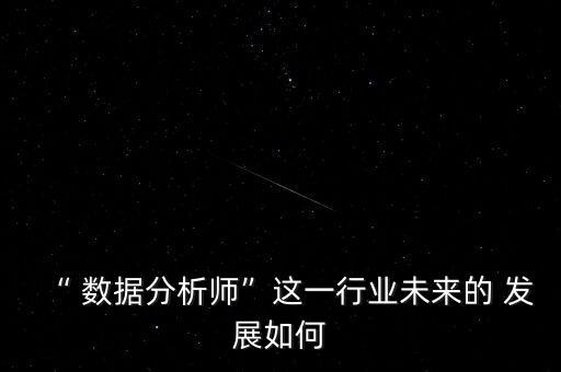 “ 數據分析師”這一行業(yè)未來的 發(fā)展如何