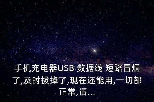 手機充電器USB 數(shù)據(jù)線 短路冒煙了,及時拔掉了,現(xiàn)在還能用,一切都正常,請...
