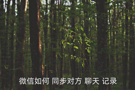  微信如何 同步對方 聊天 記錄