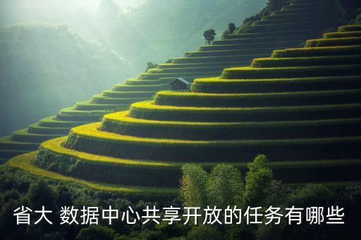 省大 數(shù)據(jù)中心共享開放的任務(wù)有哪些
