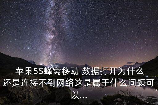  蘋果5S蜂窩移動(dòng) 數(shù)據(jù)打開為什么還是連接不到網(wǎng)絡(luò)這是屬于什么問題可以...