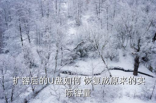  擴(kuò)容后的U盤如何 恢復(fù)成原來的實(shí)際容量