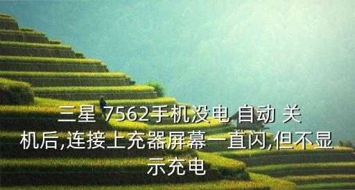  三星 7562手機沒電 自動 關(guān)機后,連接上充器屏幕一直閃,但不顯示充電