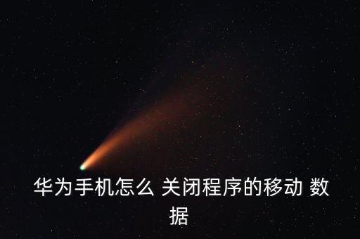  華為手機(jī)怎么 關(guān)閉程序的移動(dòng) 數(shù)據(jù)