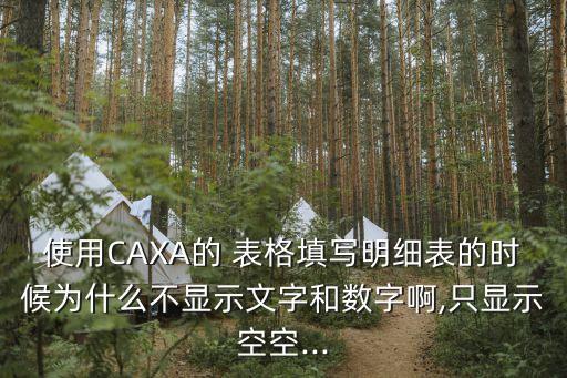 使用CAXA的 表格填寫明細表的時候為什么不顯示文字和數字啊,只顯示空空...
