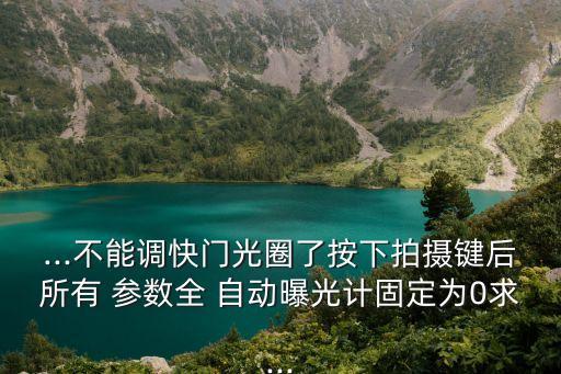 ...不能調(diào)快門光圈了按下拍攝鍵后所有 參數(shù)全 自動曝光計固定為0求...
