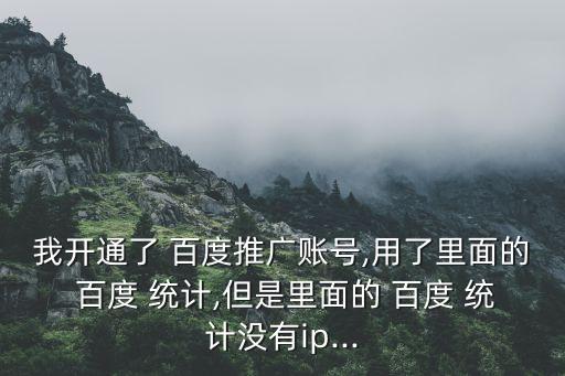 我開通了 百度推廣賬號(hào),用了里面的 百度 統(tǒng)計(jì),但是里面的 百度 統(tǒng)計(jì)沒有ip...