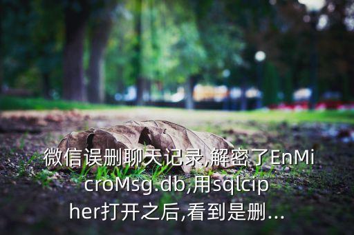  微信誤刪聊天記錄,解密了EnMicroMsg.db,用sqlcipher打開之后,看到是刪...