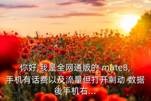 你好,我是全網通版的 mate8,手機有話費以及流量但打開剩動 數據後手機右...