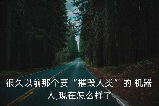 很久以前那個(gè)要“摧毀人類”的 機(jī)器人,現(xiàn)在怎么樣了