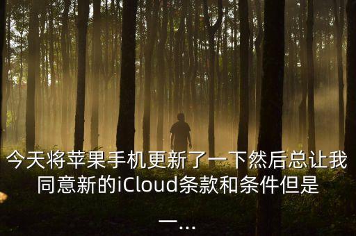 今天將蘋果手機(jī)更新了一下然后總讓我同意新的iCloud條款和條件但是一...