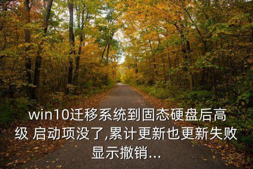  win10遷移系統(tǒng)到固態(tài)硬盤后高級(jí) 啟動(dòng)項(xiàng)沒了,累計(jì)更新也更新失敗顯示撤銷...