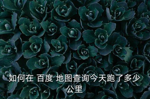 如何在 百度 地圖查詢今天跑了多少公里