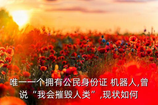 唯一一個(gè)擁有公民身份證 機(jī)器人,曾說(shuō)“我會(huì)摧毀人類”,現(xiàn)狀如何