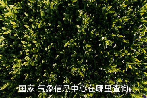 國家 氣象信息中心在哪里查詢