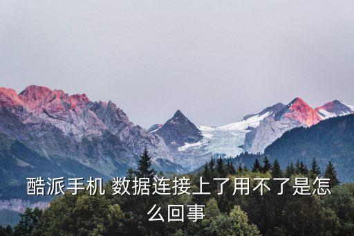  酷派手機 數據連接上了用不了是怎么回事
