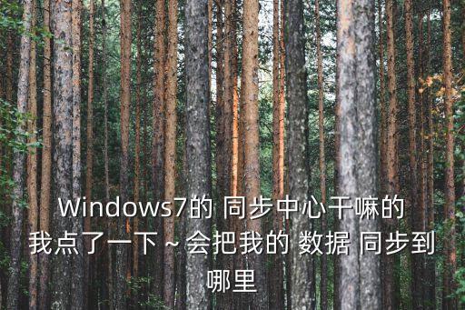 Windows7的 同步中心干嘛的我點了一下～會把我的 數(shù)據(jù) 同步到哪里