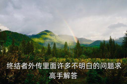  終結(jié)者外傳里面許多不明白的問題求高手解答