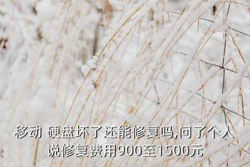 移動 硬盤壞了還能修復(fù)嗎,問了個人說修復(fù)費用900至1500元
