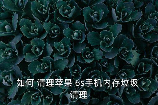 如何 清理蘋果 6s手機內(nèi)存垃圾 清理