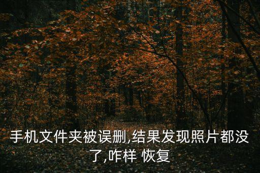 手機文件夾被誤刪,結(jié)果發(fā)現(xiàn)照片都沒了,咋樣 恢復(fù)