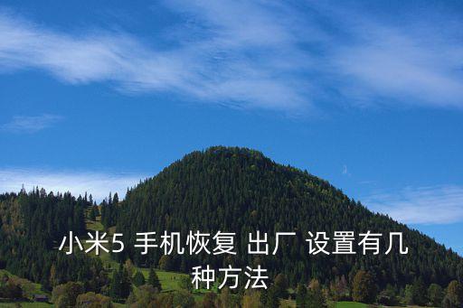  小米5 手機(jī)恢復(fù) 出廠 設(shè)置有幾種方法