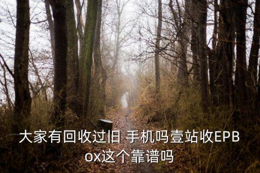 大家有回收過舊 手機嗎壹站收EPBox這個靠譜嗎