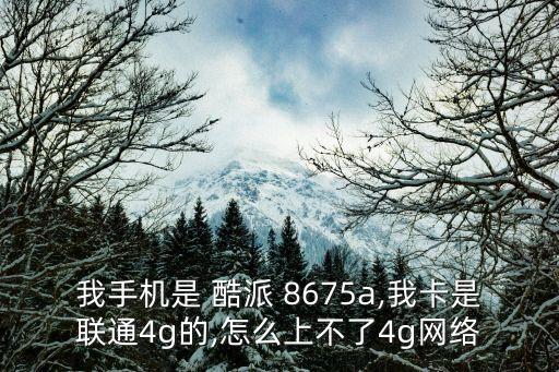 我手機(jī)是 酷派 8675a,我卡是聯(lián)通4g的,怎么上不了4g網(wǎng)絡(luò)