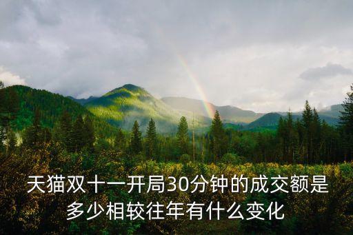  天貓雙十一開局30分鐘的成交額是多少相較往年有什么變化