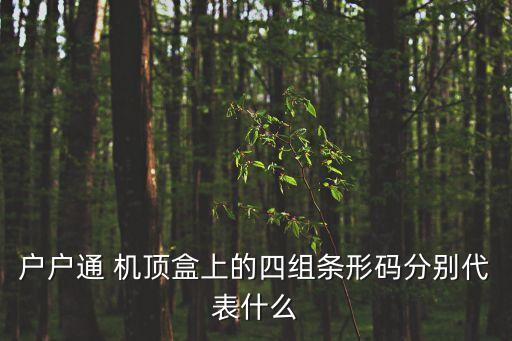 戶戶通 機頂盒上的四組條形碼分別代表什么