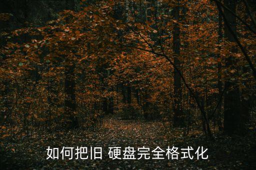 如何把舊 硬盤完全格式化