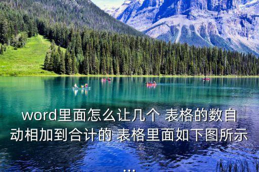 word里面怎么讓幾個 表格的數(shù)自動相加到合計的 表格里面如下圖所示...