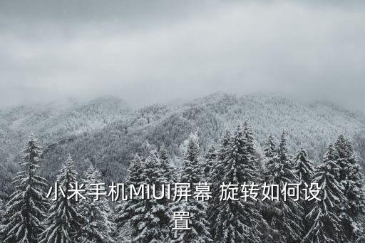  小米手機MIUI屏幕 旋轉(zhuǎn)如何設(shè)置