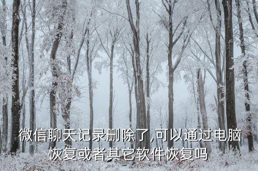  微信聊天記錄刪除了,可以通過電腦恢復(fù)或者其它軟件恢復(fù)嗎