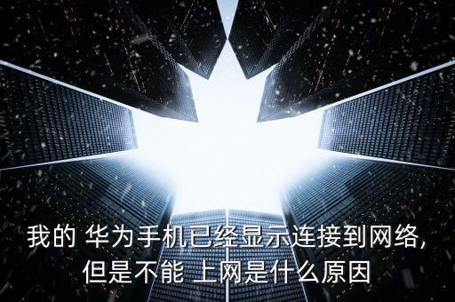 我的 華為手機(jī)已經(jīng)顯示連接到網(wǎng)絡(luò),但是不能 上網(wǎng)是什么原因