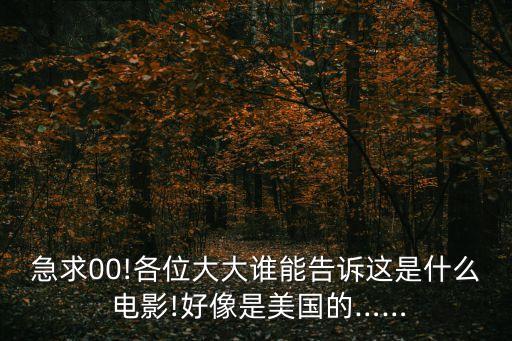 急求00!各位大大誰能告訴這是什么 電影!好像是美國的……
