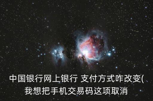 中國(guó)銀行網(wǎng)上銀行 支付方式咋改變(我想把手機(jī)交易碼這項(xiàng)取消