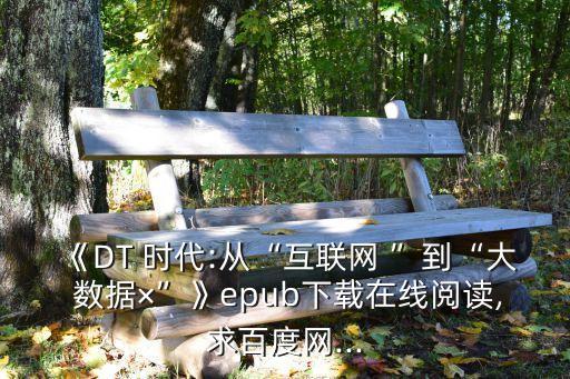 《DT 時(shí)代:從“互聯(lián)網(wǎng) ”到“大 數(shù)據(jù)×”》epub下載在線閱讀,求百度網(wǎng)...