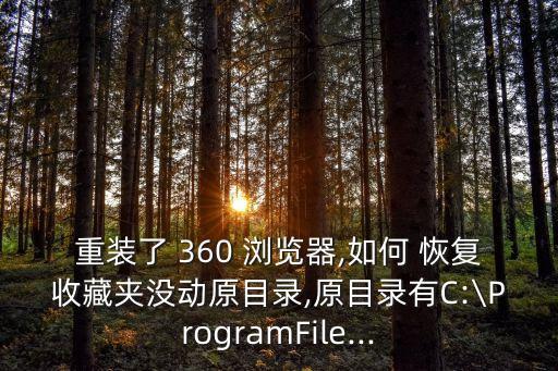 重裝了 360 瀏覽器,如何 恢復(fù)收藏夾沒動(dòng)原目錄,原目錄有C:\ProgramFile...