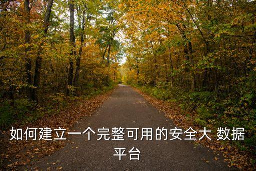 如何建立一個(gè)完整可用的安全大 數(shù)據(jù)平臺