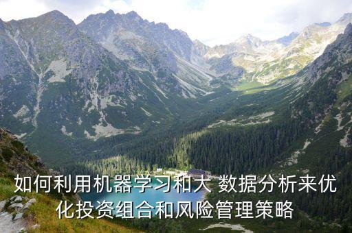 如何利用機器學習和大 數據分析來優(yōu)化投資組合和風險管理策略