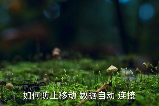 如何防止移動 數(shù)據(jù)自動 連接