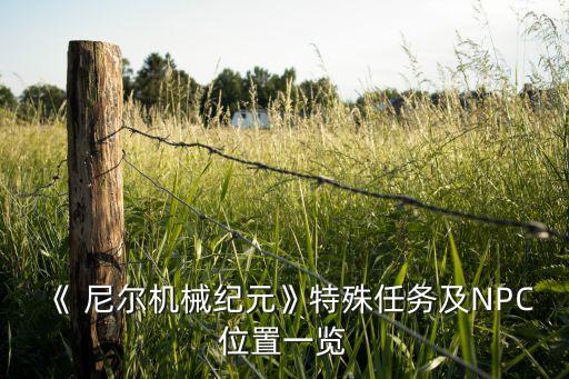 《 尼爾機(jī)械紀(jì)元》特殊任務(wù)及NPC位置一覽