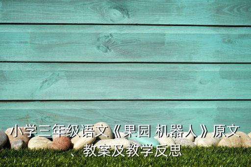 小學三年級語文《果園 機器人》原文、教案及教學反思