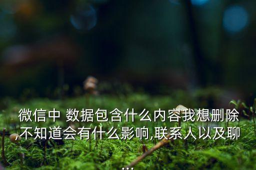 微信清除數(shù)據(jù)都包括什么