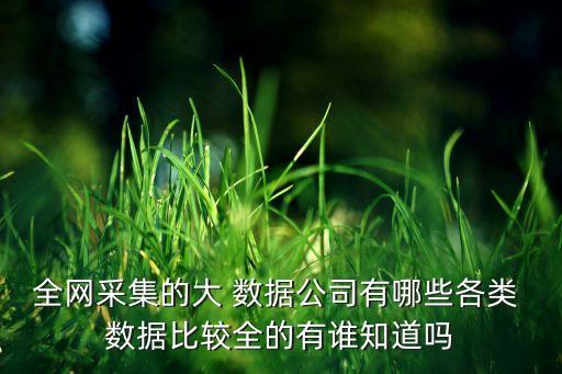 全網(wǎng)采集的大 數(shù)據(jù)公司有哪些各類(lèi) 數(shù)據(jù)比較全的有誰(shuí)知道嗎