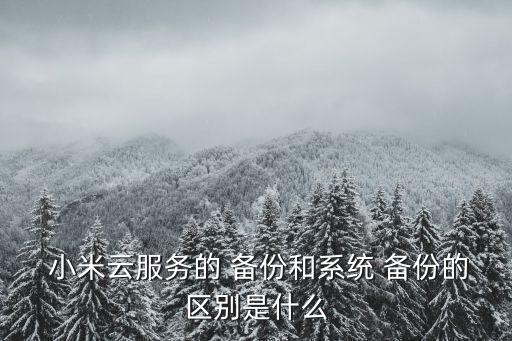  小米云服務(wù)的 備份和系統(tǒng) 備份的區(qū)別是什么